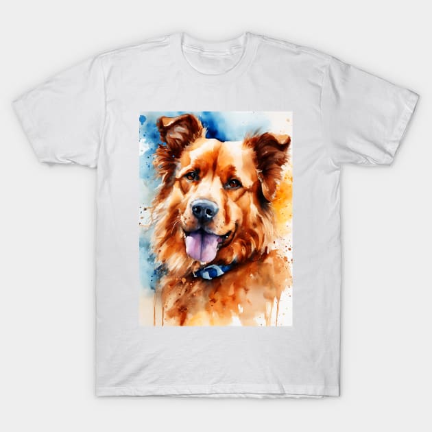 dog watercolor T-Shirt by rafand23